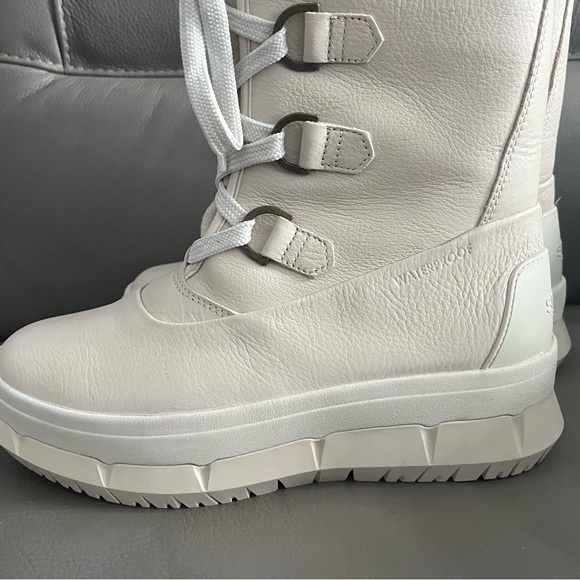 New Sperry Kittery Winter White/Ivory waterproof leather boots Size 8.5 - Picture 3 of 10